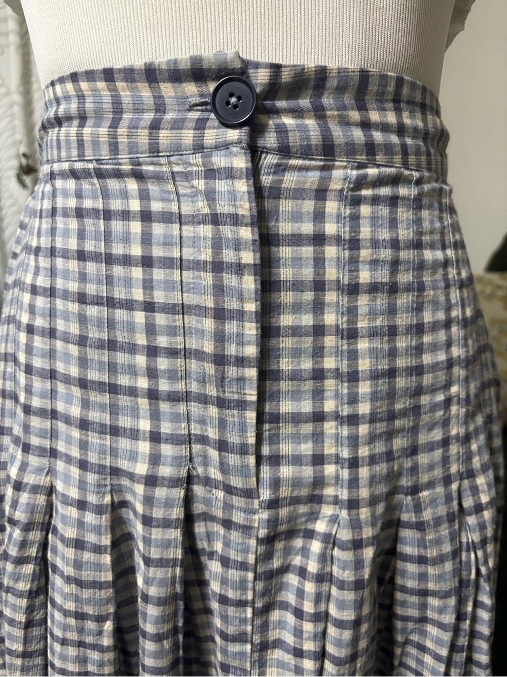 Christy Dawn 100% organic Plaid Maxi midi midaxi gore gored Skirt - Picture 5 of 10